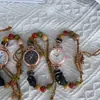 Reloj de Pulsera para Niños Estilo Étnico Retro Dibujos Animados Gato Negro con Cuentas Dial Pequeño Simple Nicho Accesorios