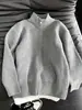 Suéter gris con cremallera Cleanfit para hombre, chaqueta cárdigan de punto casual para otoño e invierno, chaqueta elegante de alta gama