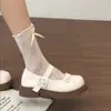 Zapatos de cuero retro estilo francés con punta redonda, suela gruesa, modelo JK para mujer, nuevo modelo de verano 2026, zapatos Mary Jane de suela blanda que aumentan la altura para mujeres bajitas