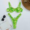 Nuevo Bikini Sexy de Dos Piezas con Estampado Floral Estilo Europeo y Americano Set de Traje de Baño para Deportes Acuáticos Amazon para Mujer