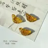 Serie Verde Amarillo de Fuegos Artificiales de Vidrio Checo Doméstico Placa Grabada Hoja Hecha a Mano Pintada con Oro Materiales y Accesorios para Pulsera DIY