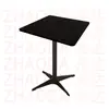 Mesa Cuadrada de Color Nogal para Uso Doméstico, Mesa de Comedor para Uso Comercial, Mesa de Comedor de Madera Maciza para Restaurantes, Mesa de Comedor de Pizarra para Restaurantes de Comida Rápida