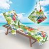 Nova Capa de Cadeira de Praia de Microfibra Toalha de Cadeira Reclinável Bolsa para Toalha de Praia Impressão Digital Série Frutas Plantas Coloridas