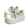 Tênis de Lona Feio Fofo Sola Grossa Sapatos Brancos Aumento de Altura Feminino Sapatos de Pão Outono Novo Esportivo Casual Sapatos Plataforma Femininos