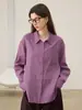 Camisa Holgada Verde 100% Lino Chalamon [Redemption] para Mujer, Adecuada para Primavera y Otoño, Se Puede Usar como Capa Interior o Exterior, Camisa de Manga Larga