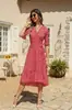 Amazon Ropa Europea y Americana Vestido de Playa Pequeño Floral Verano 2024 Popular con Cordones Manga Corta Casual de Gasa