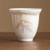 [Liquidación] Taza de Té de Gama Alta con Flores de Glicina Pintadas a Mano, Taza con Borde Plegado para Uso Personal, Taza Maestra, Taza de Degustación de Juego de Té de Cerámica