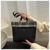 Bolso de Cubo de Moda para Mujer 2025 Nuevo Bolso Tote Patchwork a Cuadros para Viaje al Trabajo, Hombro, Axila para Mujer