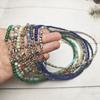 Collar transfronterizo nuevo de 4 mm con cuentas de turmalina de color, joyería femenina con temperamento de aguamarina, cadena de clavícula, venta al por mayor