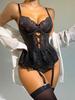 Lencería sexy nueva para mujer, con encaje de malla y tirantes, estilo ahuecado, seductora y apasionada, ropa interior w659