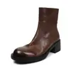 Botas Chelsea de couro de alta qualidade, versáteis para qualquer look, coleção outono/inverno 2026, apresentando salto grosso, salto médio, bico redondo e feitas inteiramente de couro genuíno, botins femininos