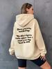 Sudadera con Capucha para Mujer, Estampado de Letras Lisas, Bolsillo Canguro, Cordón, para Sitio Web de Comercio Exterior Independiente