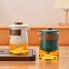 Guan Shan Express Cup Conjunto Portátil de Chá Kung Fu Separação de Chá e Água Copo para Preparo de Chá Conjunto de Chá Portátil para Viagem de Carro