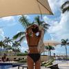 Bikini de estilo coreano con estampado de lunares, estilo vintage, sencillo y sexy, de tres puntos, para mujer