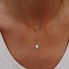 Estilo Japonés y Coreano ins Cadena de Clavícula Fría Elegante Accesorios Exquisitos Collar con Colgante de Perla con Borla de Cuentas Redondas Simples para Mujer que Combina con Todo