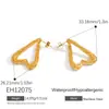 Pendientes de Acero Inoxidable Transfronterizos, Pendientes de Corazón, Estilo Hong Kong de Lujo Ligero y de Gama Alta, Pendientes de Oro de 18 Quilates que No se Desvanecen para Mujer