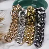 Plástico ABS Electrochapado UV 17*21 Cierre de Eslabón de Cadena Dorada Argolla Abierta Anillo de Salto DIY Joyería Bolsas Accesorios Al por Mayor
