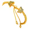 Tienda de oro con cuentas de mariposa de esmalte azul quemado de arena de Vietnam, pulsera ajustable a pulsera de cuentas de oro, estilo marea nacional para mujer
