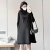 Nuevo Conjunto de Dos Piezas para Maternidad Otoño/Invierno 2026: Camiseta + Vestido de Lana Holgado de Maternidad