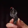 Colgante de Collar de Agarwood Tallado Hoja de Sauce Guanyin para Hombres y Mujeres, Pieza de Mano Amuleto Buda, Adorno Colgante de Cuello Guanyin Hoja de Loto