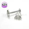 Clavo de oreja de araña de titanio F136 con incrustaciones de circonitas, rosca interna, clavo para hueso de oreja, aleación de titanio G23, perforación corporal humana, joyería transfronteriza