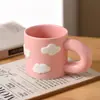 Caneca de Cerâmica Estilo Casal Amigos Próximos Pintada à Mão Creative Cloud para Beber Água Enxaguar a Boca Xícara de Café Doméstica Estudante Xícara de Café da Manhã