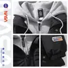 Jaqueta de inverno de algodão masculina NASA Jinjiang, marca da moda para adolescentes e estudantes, casaco de algodão com visual de duas peças, grosso e solto, moderno