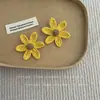Estilo Ins Bohemio de Vacaciones Pendientes Redondos de Paja Hechos a Mano Pendientes para Foto en la Playa de Mujer Anillo de Oreja de Moda