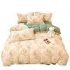 Juego de cuatro piezas de terciopelo de leche de invierno Cama engrosada Otoño e Invierno Gorro de cama con forro polar Funda de edredón Vellón coral Sábana de tres piezas para dormitorio