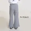 Pantalones casuales acampanados versátiles para niñas Nuomi Wanzi, estilo otoño de algodón puro, leggings de cintura alta ajustados con ligero elástico