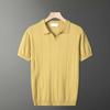 Verano 2025 Tejido Fino Seda de Hielo Color Sólido Manga Corta Camisa Paul para Hombre Sencilla Multicolor Ropa Lassel Suministro Transfronterizo