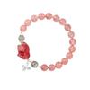 Pulsera de Cristal Natural de Fresa, Cabeza Grande de Zorro, Perla, Piedra Lunar, Nueva Moda China para Mujer, Pulsera Original
