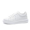 Novos Sapatos Pretos de Outono e Primavera para Homens, Sapatos Plataforma Versáteis Casuais de Couro com Solado Grosso, Tênis Brancos de Cano Baixo