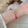Pulsera de Cuerda Tejida Estilo Chino Nuevo Colgante Marca Fu Moda Nacional Diseño de Alta Gama Pulsera Hanfu Cheongsam Adorno de Mano Combinable