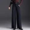Pantalones Anchos Sueltos Versátiles para Mujer 2026 Otoño/Invierno Nuevos de Cintura Alta Estilo Coreano Adelgazantes Drapados Casuales Pantalones de Traje