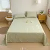 Sábana de tela gruesa a cuadros a rayas, juego de tres piezas para dormitorio de estudiantes, individual o doble, funda de almohada de tela gruesa vieja