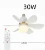 Luz de ventilador de techo pequeña silenciosa para el hogar modelo nuevo transfronterizo E27, luz de ventilador de techo inteligente para comedor y dormitorio