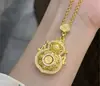 Nuevo Colgante de Calabaza Hueca Chapado en Oro Jinqi Filigrana Incrustada Artesanía Antigua Exquisita Collar de las Cuatro Bellezas para Mujer