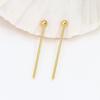 Accesorios de joyería DIY al por mayor, joyería hecha a mano con cuentas, chapado en cobre, oro real de 18 quilates, aguja de bola, collar con retención de color, aguja de joyería