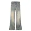 Moda 2026 Tendencia Decoración de Perlas Cintura Media Bordado Desgastado Ligero Acampanado Pantalones Casuales Al Por Mayor 10