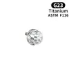 Pendientes de Bola de Circonita de Tres Garras de Aleación de Titanio F136, Piercings para Lengua, Piercings para Labios, Piercings para Cartílago, Joyería Versátil para Piercings de Titanio G23