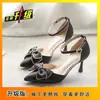 Zapatos planos de tacón medio, tacón fino, estilo francés, con lazo, colección de verano 2026, zapatos delicados y elegantes, perfectos con vestidos, tacones altos de punta para mujer