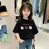 Ropa Infantil Nuevo Estilo Camiseta de Manga Corta para Niños Verano 2026 Camisa Fina de Algodón de Media Manga para Niñas Cuello Redondo Top Casual