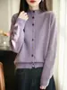 Cardigan de Tricô de Alta Qualidade com Design de Botões Coloridos Estilo Francês Casaco Suéter Feminino 2026 Novo Camada Base Quente Espessa