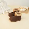 Botas de Nieve Estilo Coreano para Bebé Niña, Zapatos para Niños Pequeños de Suela Suave, Modernos y Versátiles, Botines Cortos Cálidos de Invierno con Forro de Felpa para Niños, Modernos