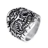 Anillo Audaz de Acero Inoxidable Estilo Europeo y Americano, Anillo de Acero de Titanio, Anillo Animal Oscurecido para Hombres