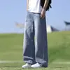Jeans Estilo Nuevo Primavera 2026 Estilo Hong Kong Cintura Elástica Versátiles Pantalones de Pierna Ancha Pantalones Largos con Botones Estilo Americano Semi-Elástico