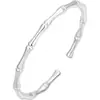 Pulseira de Prata 9999 com Nós de Bambu para Mulheres, Estilo Aberto, Nós de Bambu Crescendo Mais e Mais, Estilo Jovem, Presente de Prata Pura para Senhoras