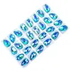 Wei Chen fondo plano forma de gota hebilla plana material de vidrio de cristal DIY cosido a mano taladro ropa zapatos cosido taladro doble agujero