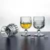 Copa de brandy francesa de patas cortas, vidrio engrosado, copa de whisky, copa de vino extranjera, a cuadros tallados, estrella, diamante, copa de vino tinto